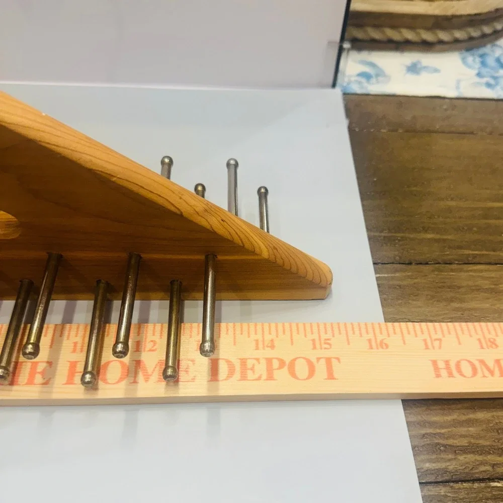 Nordstrom Store Display Hanger Vintage Wood Brass Tie Rack Retail Fixture 90s